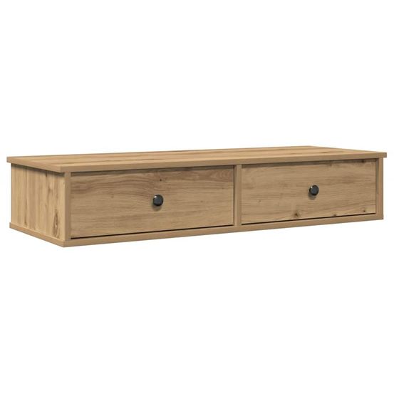 Étagère murale avec tiroirs chêne artisanal bois d'ingénierie