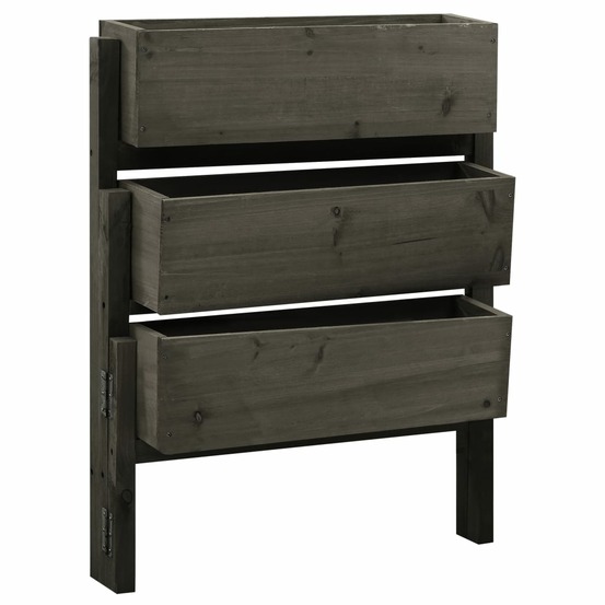 Jardinière pliable de jardin gris 60x14x75 cm bois de sapin