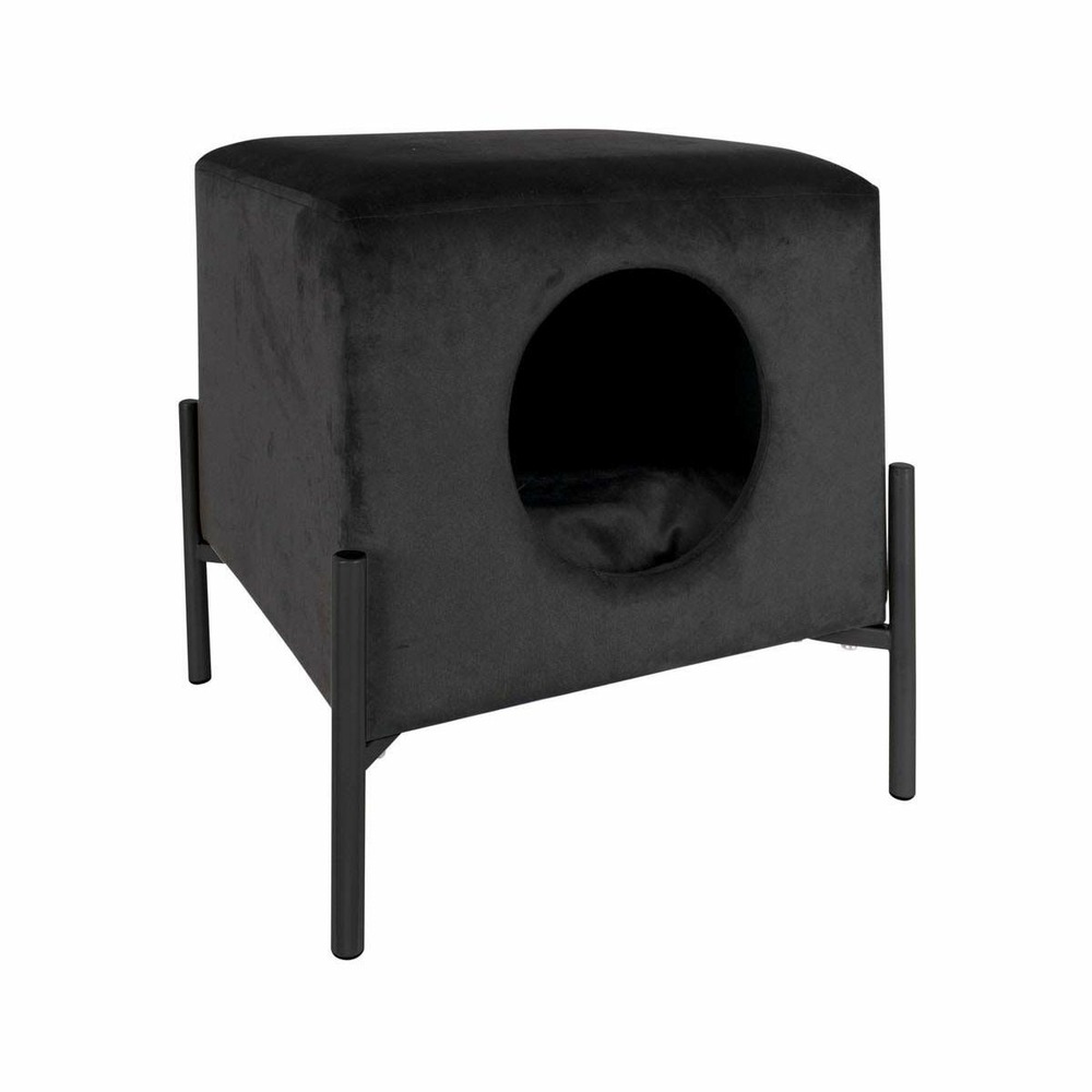 Couchette avec niche pour chat en velours