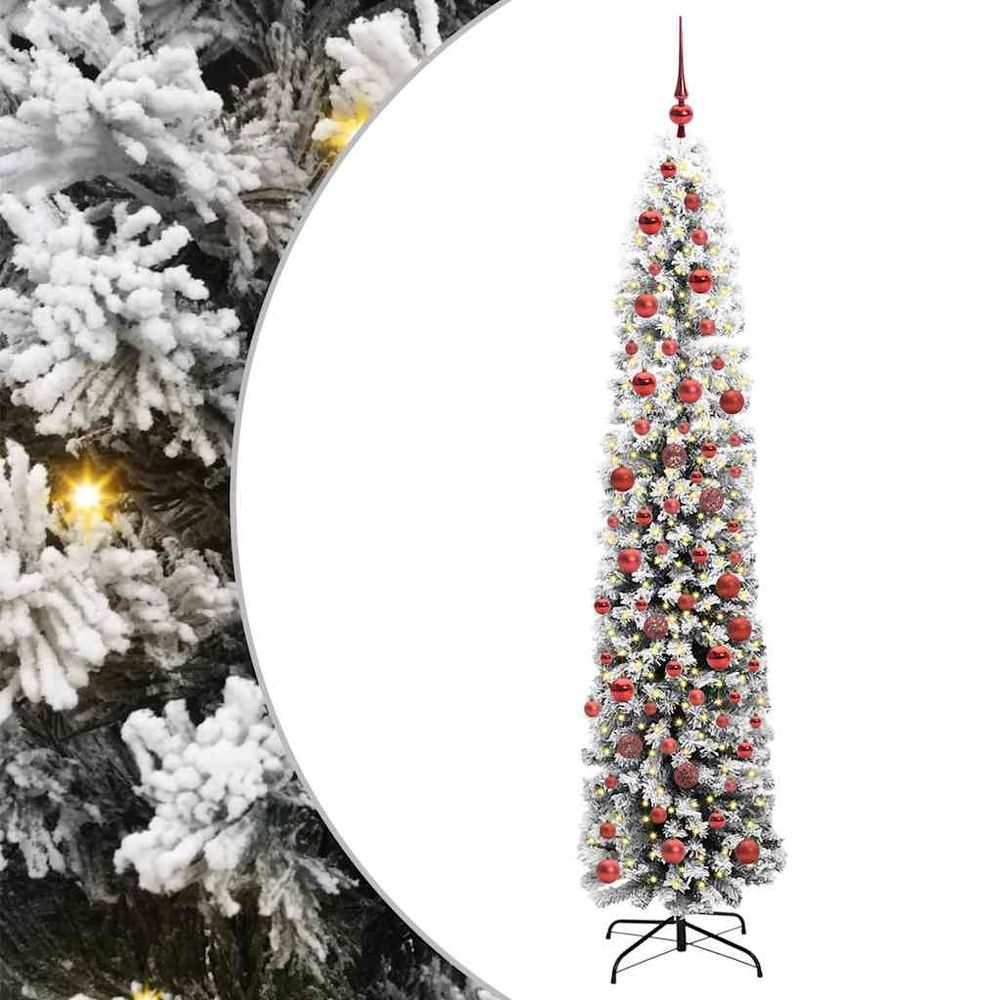 Kit sapin de noël artificiel 180 cm, lumineux 8 modes, avec 120 boules vertes