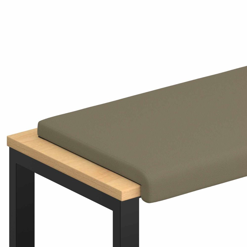 Coussin de banc velours texturé kaki profondeur 35 cm
