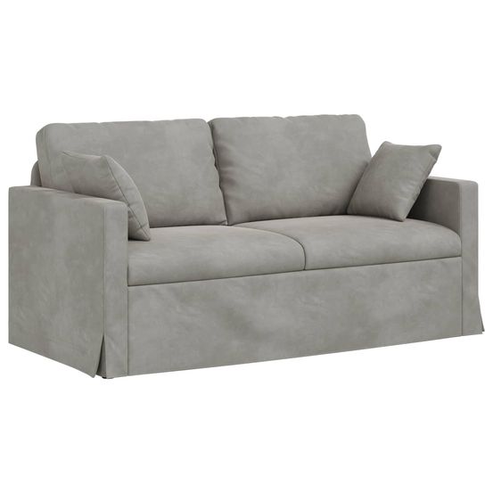 Canapé gris clair 158 x 78 x 80 cm velours
