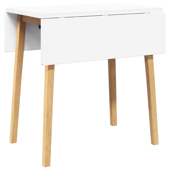 Table à manger naturel bois massif et caoutchouc