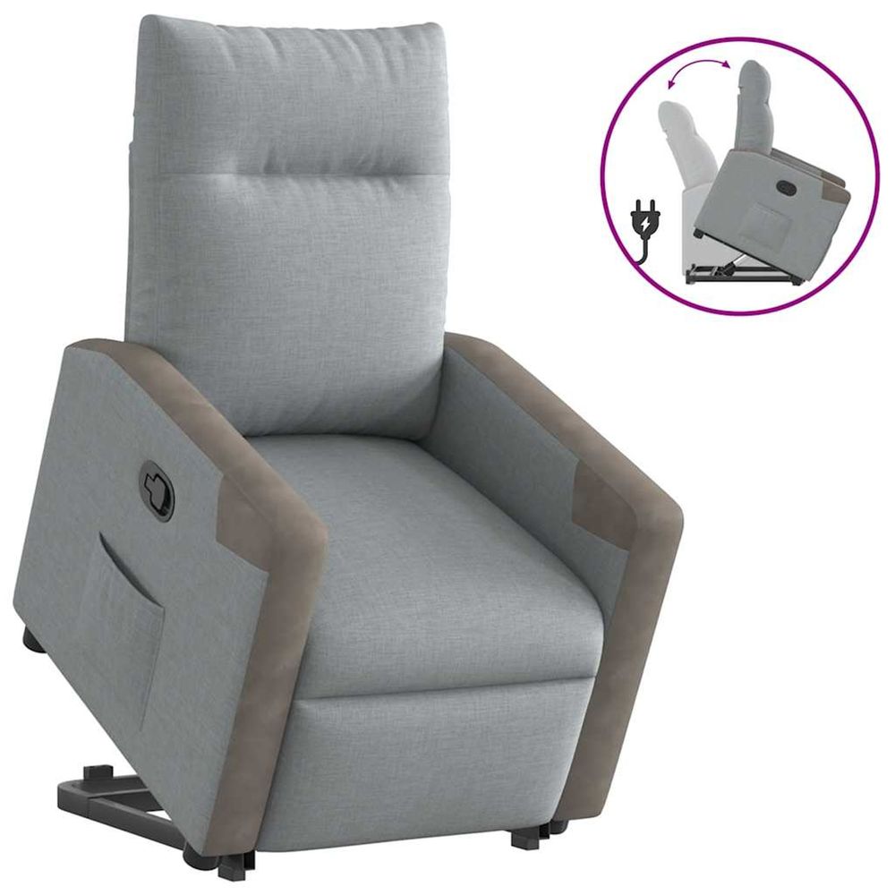 Fauteuil inclinable gris clair tissu
