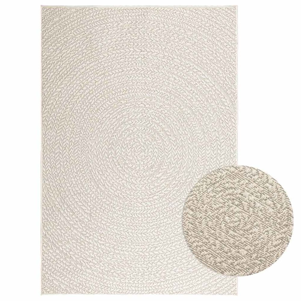 Tapis zizur crème 120x170 cm aspect de jute intérieur extérieur