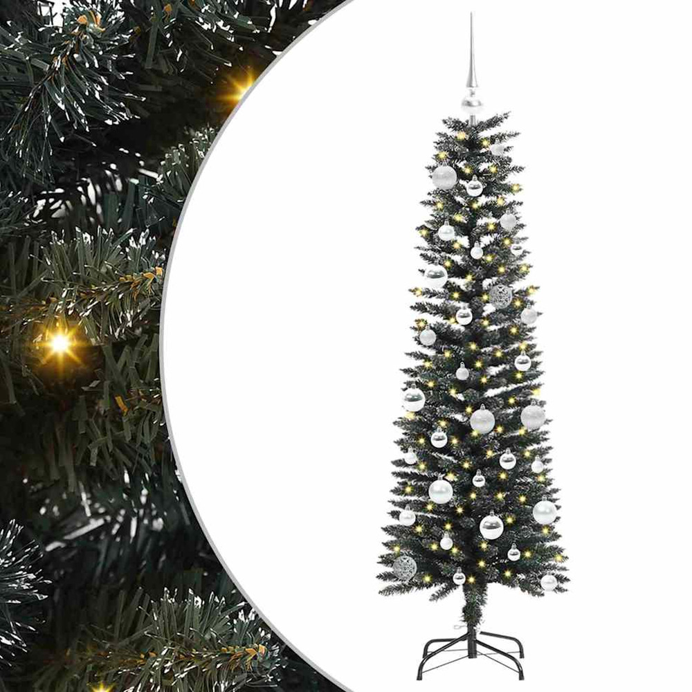 Sapin de noël artificiel vert 150 cm pvc, plastique et acier