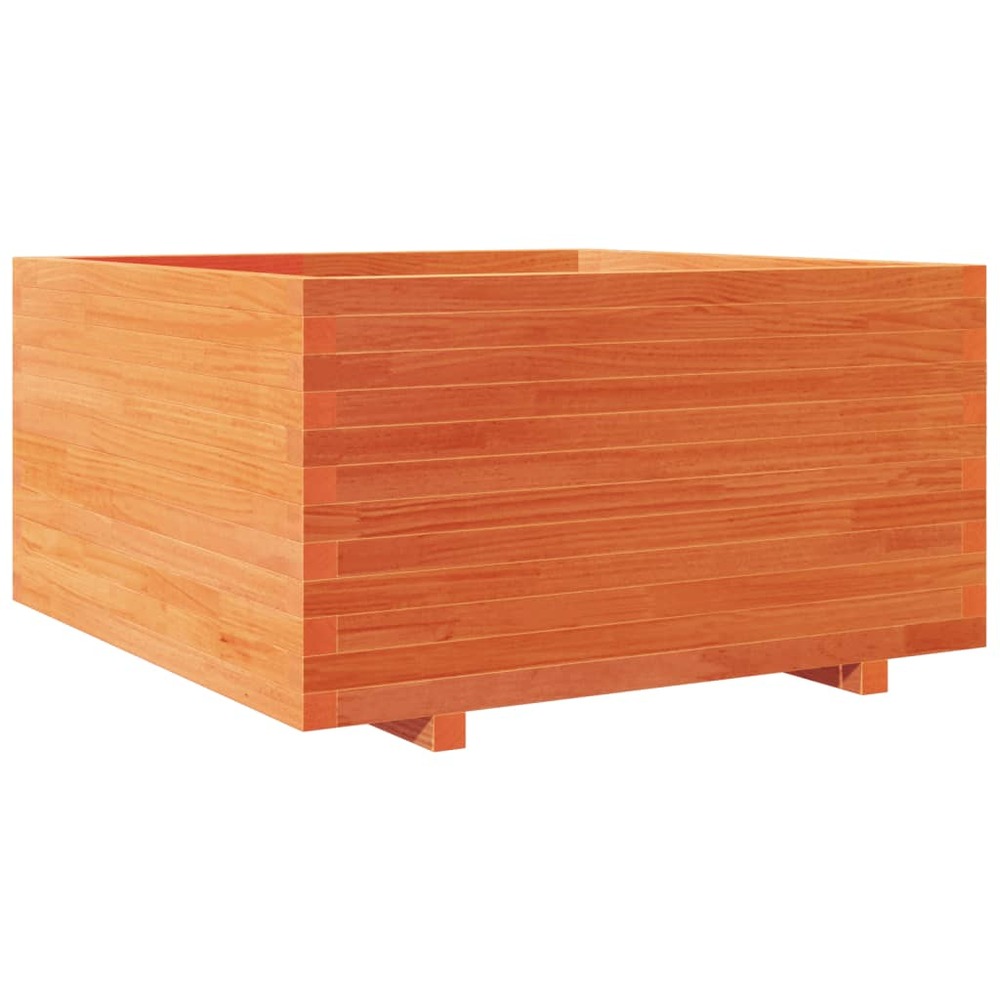 Jardinière bac lit surélevé plantes fleurs terrasse jardin cire 90 x 90 x 49,5 cm bois de pin massif marron