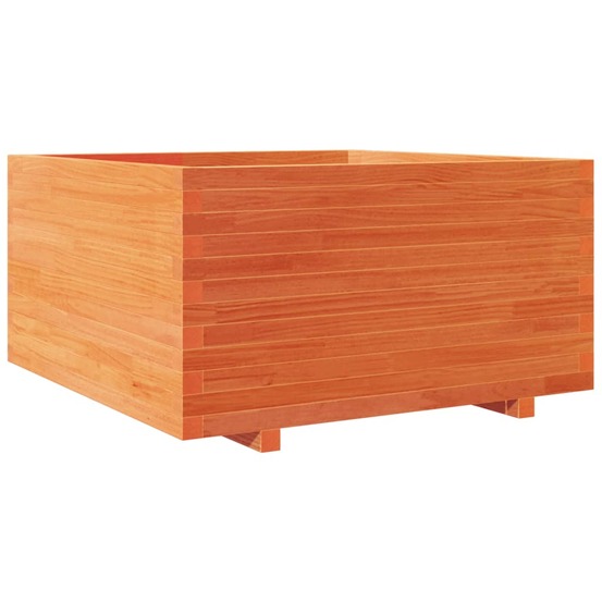 Jardinière bac lit surélevé plantes fleurs terrasse jardin cire 90 x 90 x 49,5 cm bois de pin massif marron