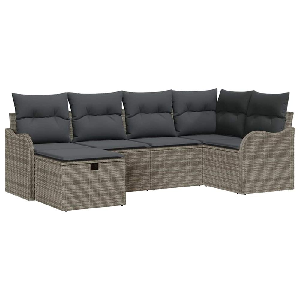 Ensemble de canapé de jardin 6 pc poly rotin