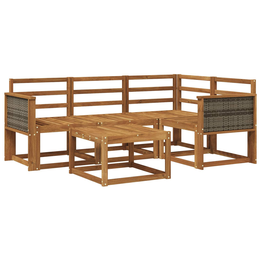 Ensemble de canapés d'extérieur 5 pcs naturel