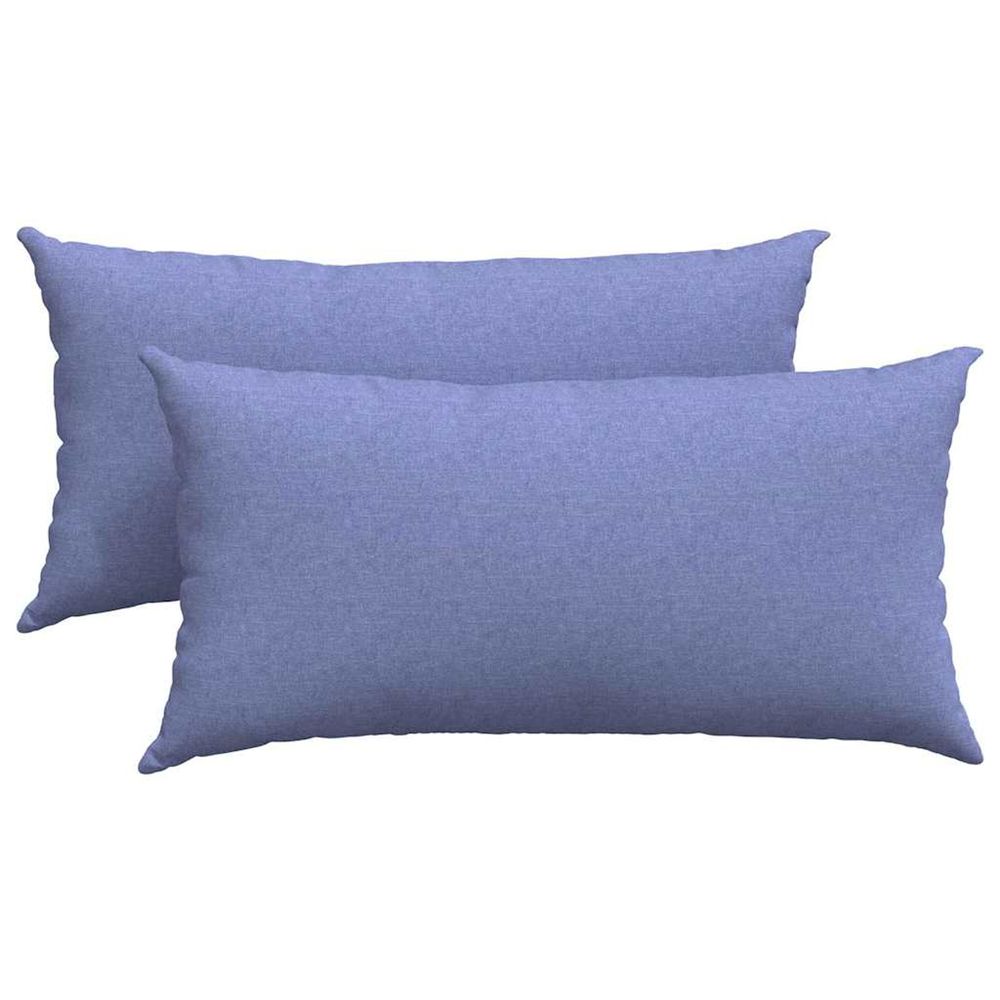 Coussins de canapé 2 pc tissu bleu denim 80 x 40 cm