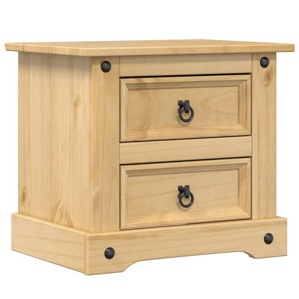 Table de chevet corona 53x39x47 cm bois de pin massif