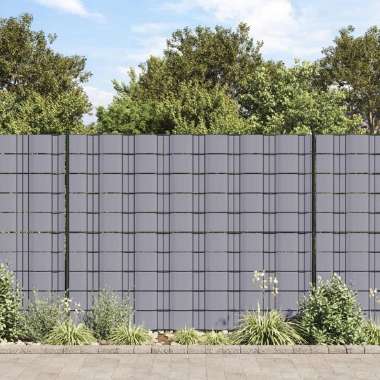 Écrans d'intimité de jardin 4 pcs pvc 35x0,19 m gris clair mat