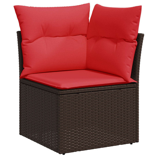 Canapé de jardin avec coussin marron 62 x 62 x 69cm polyrotin