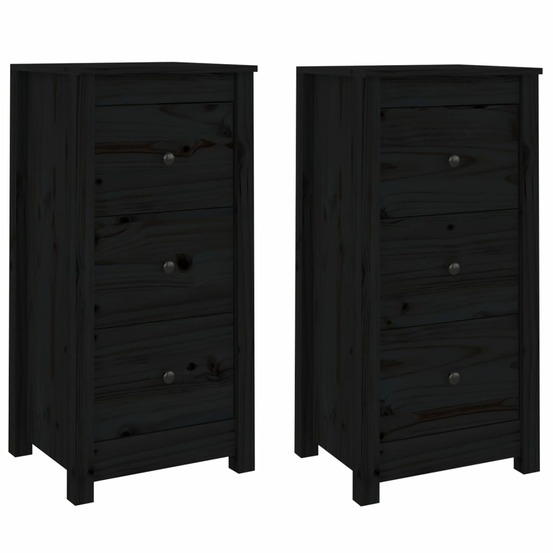 Buffet bahut commode armoire meuble de rangement organisateur cuisine salle de séjour salons lot de 2 40 x 35 x 80 cm bois ma