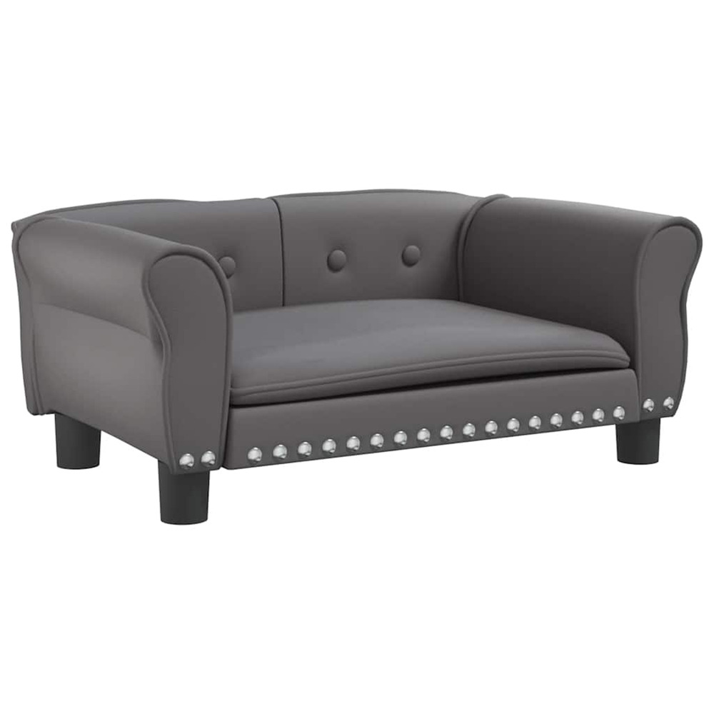 Lit pour chien gris 70x45x30 cm similicuir