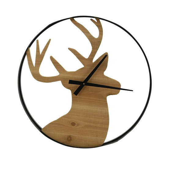 Horloge en pin et métal cerf