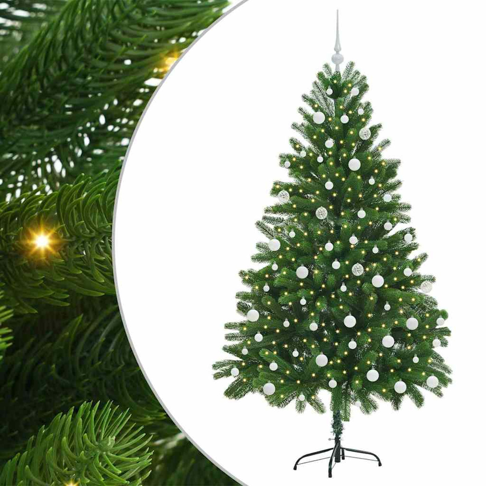 Sapin de noël avec 300 led avec support vert 180 cm pe