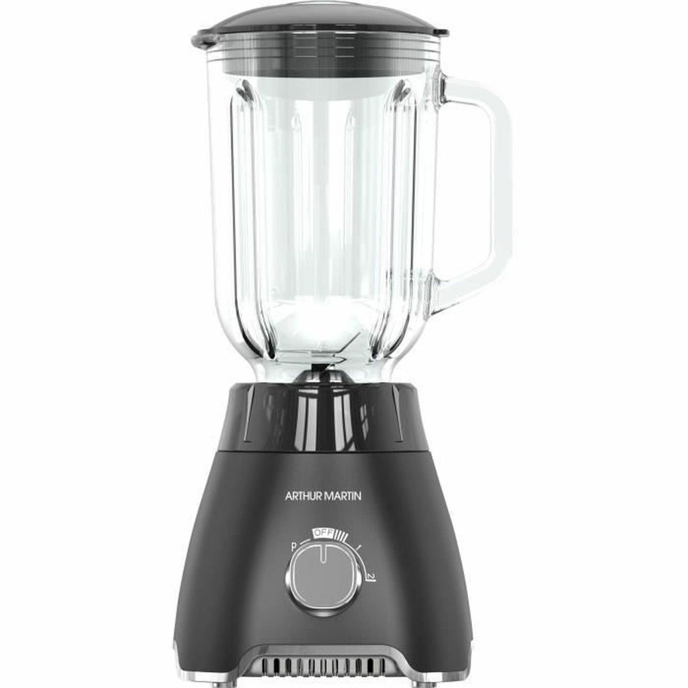 Blender 400w -bol en verre gradué 1,5l - 2 vitesses + pulse - gris