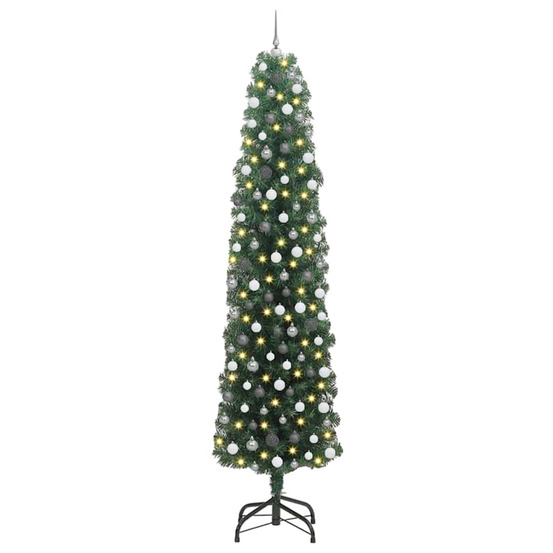 Sapin de noël artificiel vert 240 cm pvc et acier et plastique