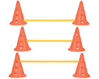 Set d'obstacles 6 cônes 3 piquets • parcours agilité chiens