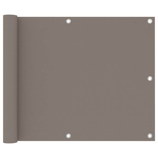 Écran de balcon taupe 75x600 cm tissu oxford