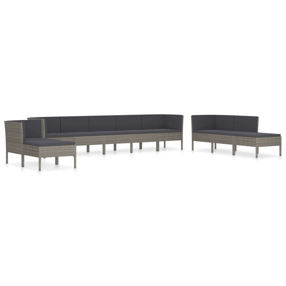 Salon de jardin 10 pcs avec coussins
