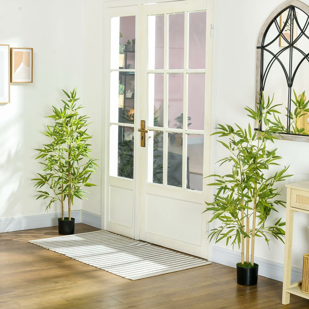 Plante artificielle bambou arbre artificiel hauteur 120 cm avec pot, décoration interieur, très réaliste