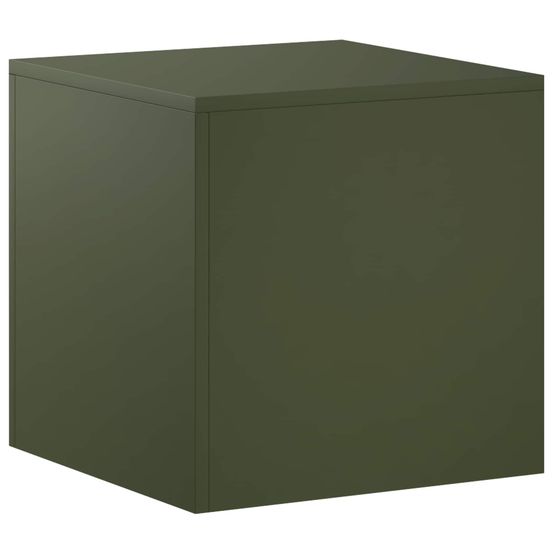 Support de plante vert olive 40 x 40 x 40 cm acier patiné