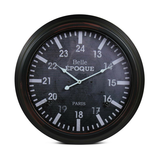 Horloge ancienne murale belle epoque métal bleu - décoration d'autrefois