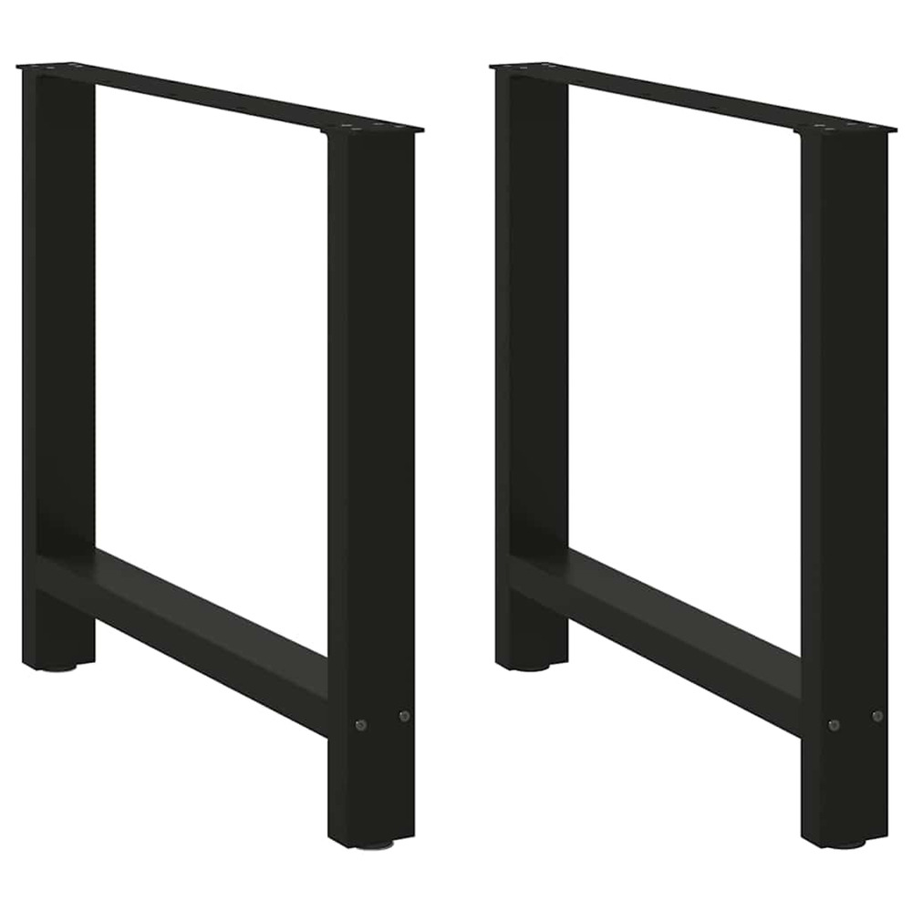 Pieds de table à manger noir 2 pièces 70 x (72-73) cm acier
