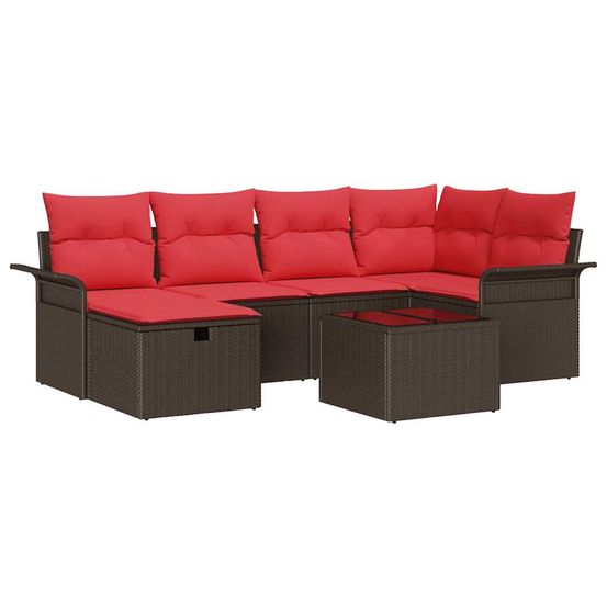 Ensemble de canapé de jardin 7 pc poly rotin