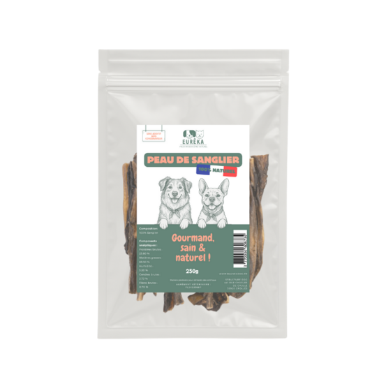 Peaux de sanglier pour chiens – Friandises naturelles sauvages, riches en protéines, goût intense