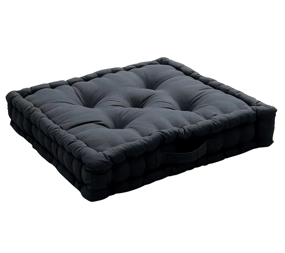 Coussin de sol uni en coton panama