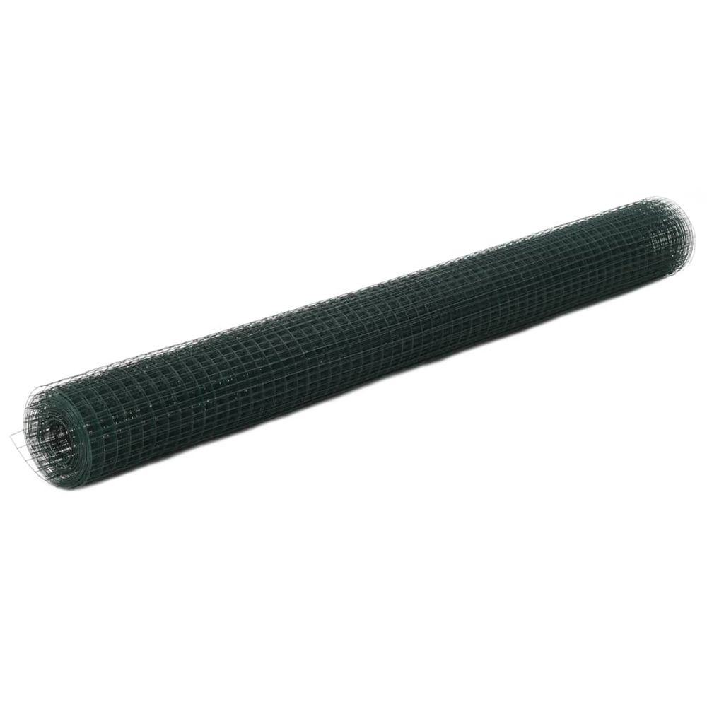 Grillage acier avec revêtement en pvc 25x1,5 m vert