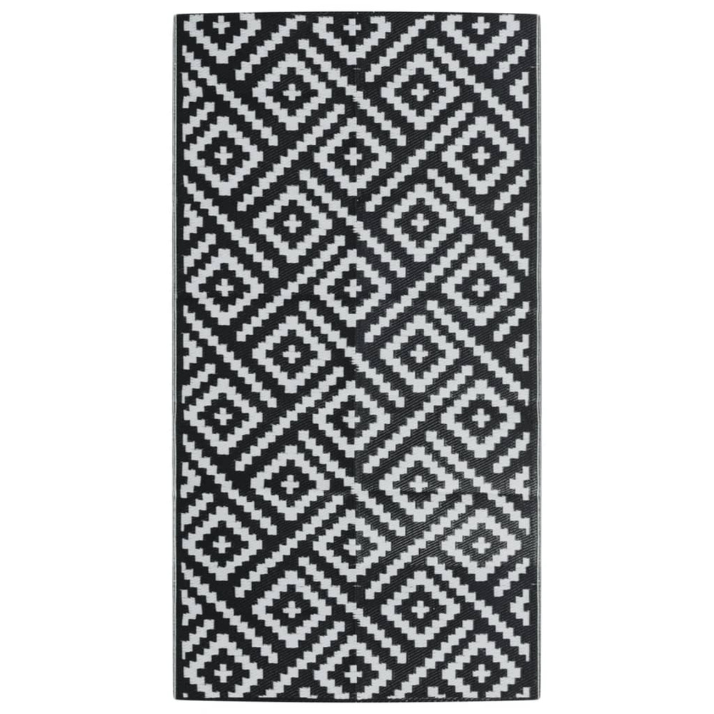 Tapis d'extérieur arakil blanc et noir 80x150 cm pp