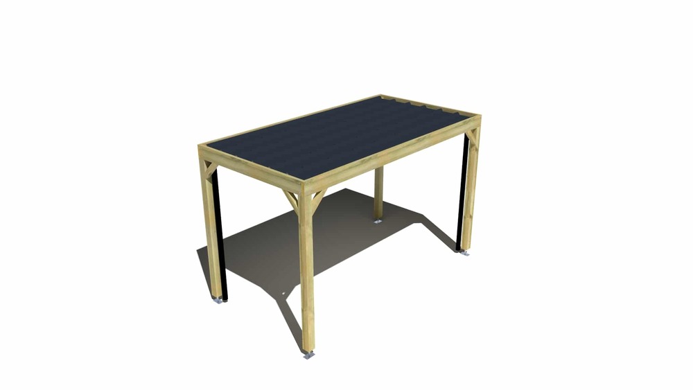 Carport bois • 4m x 2m • indépendante • sens profondeur • livraison comprise