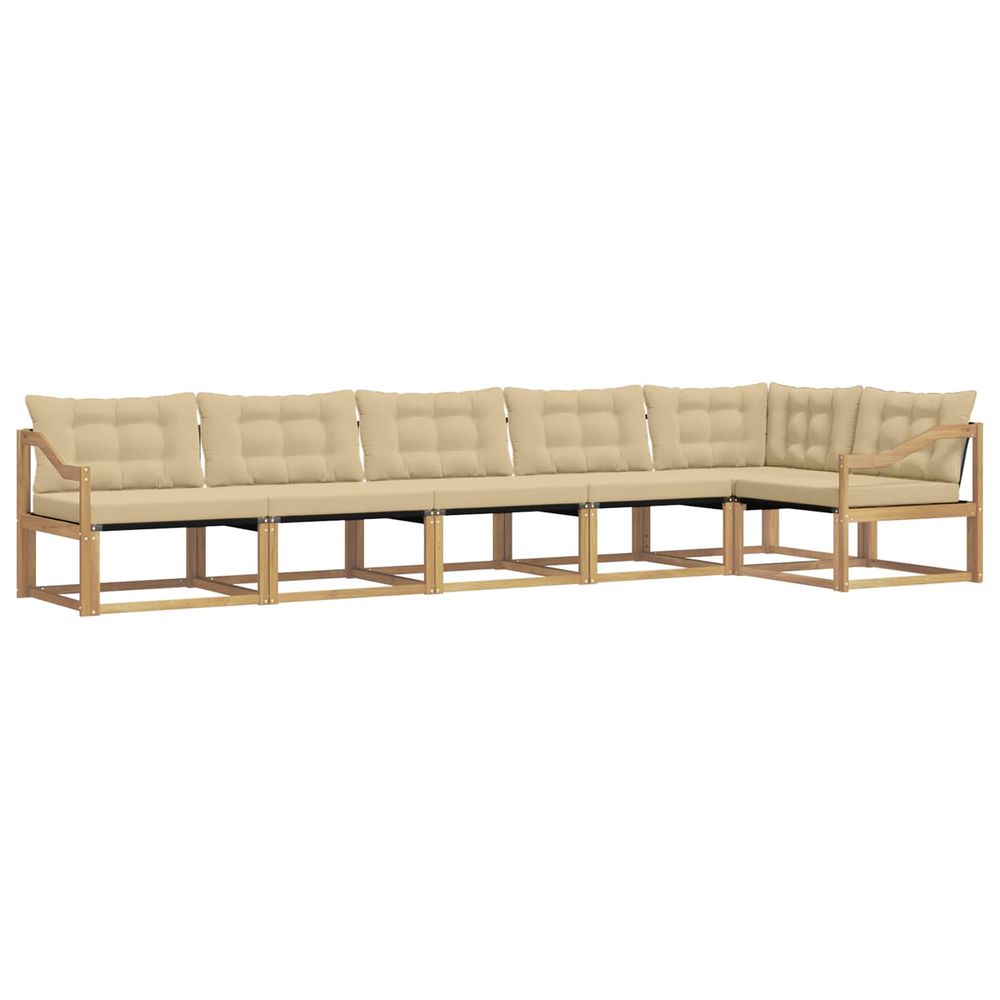 Ensemble de canapés d'extérieur 6 pc blanc et beige