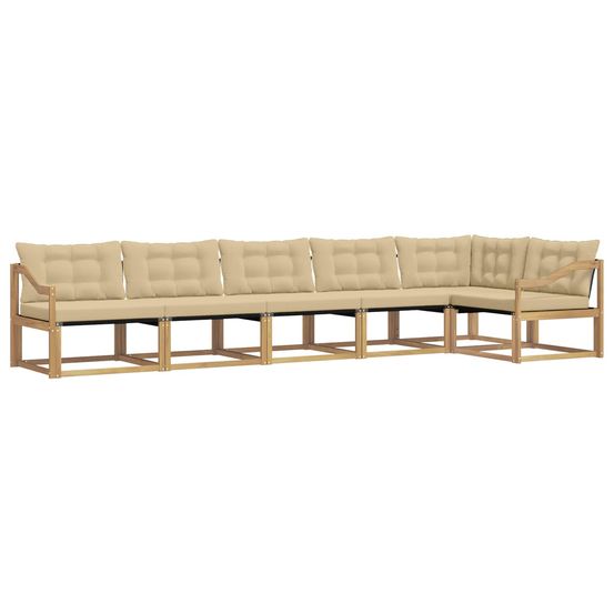 Ensemble de canapés d'extérieur 6 pc blanc et beige