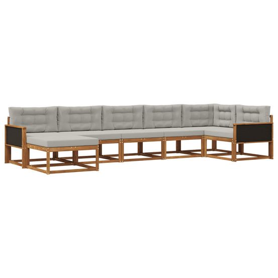 Ensemble de canapés d'extérieur 7 pc naturel et gris clair