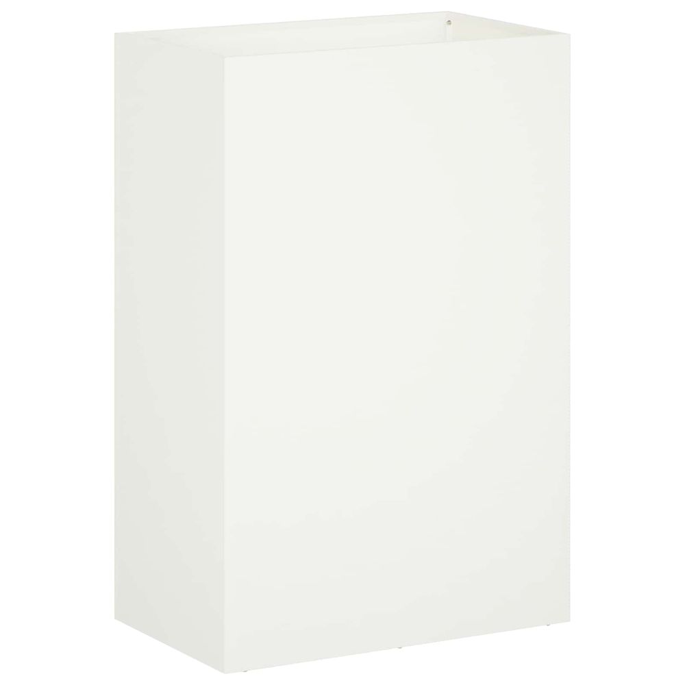 Cache-pot de jardin blanc 50 x 40 x 75 cm acier laminé à froid