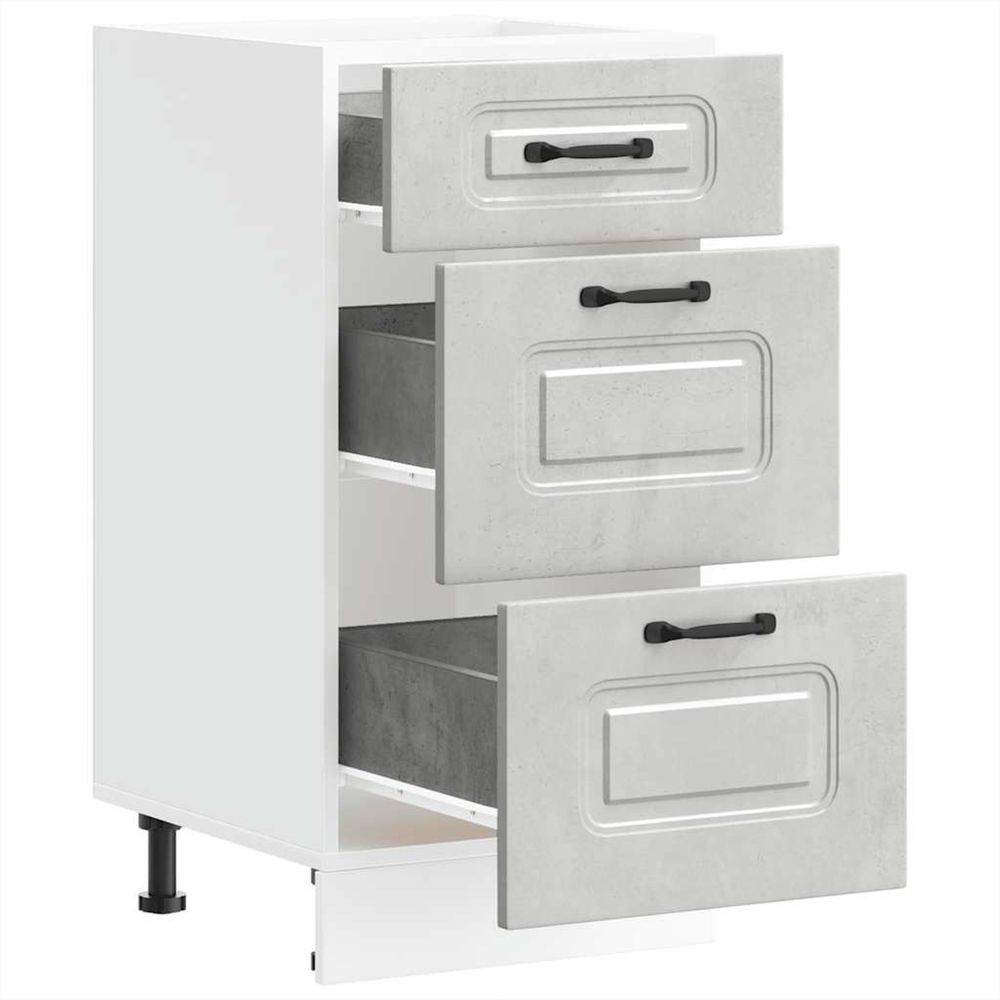 Armoire de cuisine kalmar gris béton bois d'ingénierie