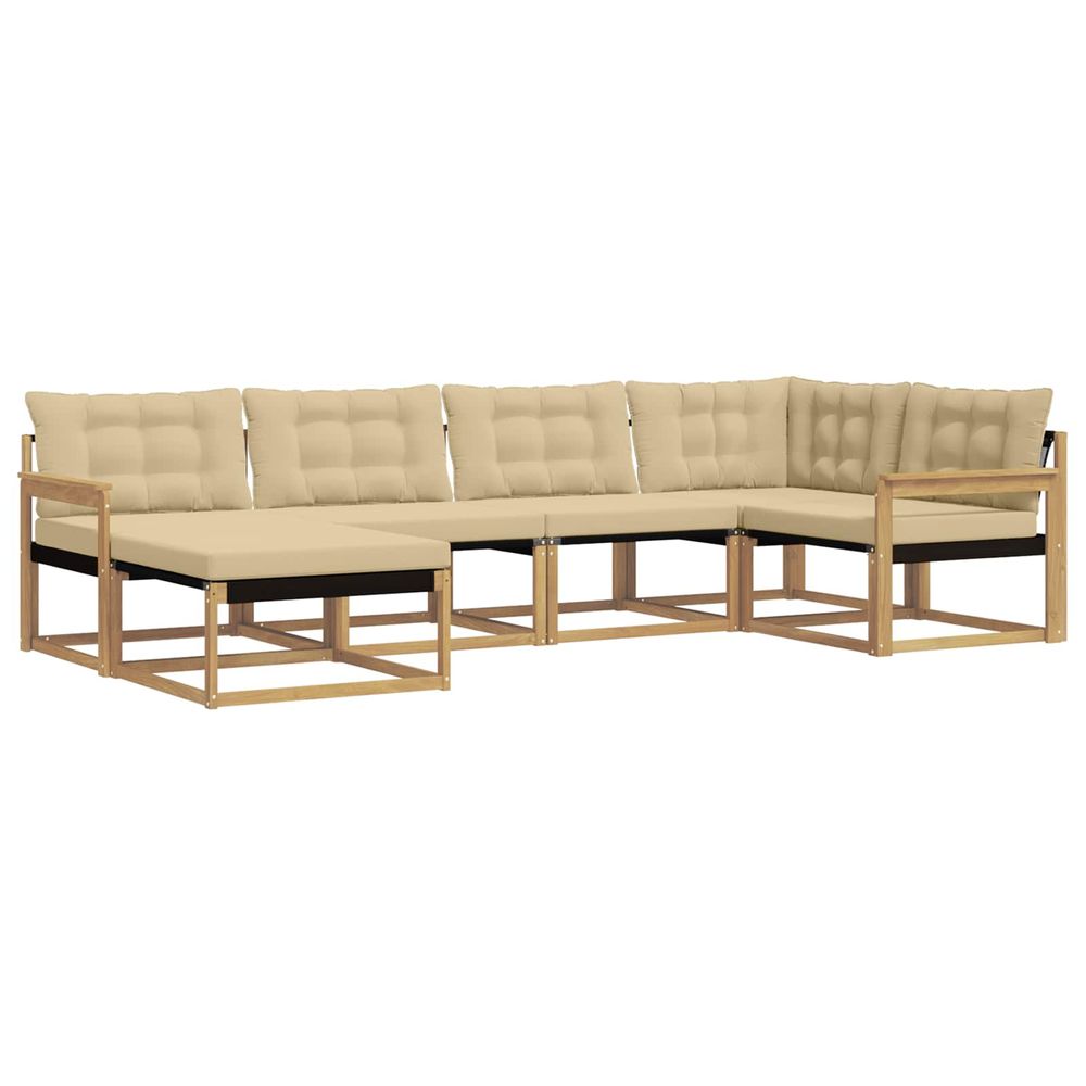 Ensemble de canapés d'extérieur 6 pc blanc et beige