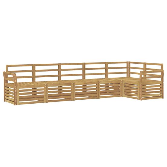 Ensemble de canapés d'extérieur 6 pc blanc bois d'acacia massif