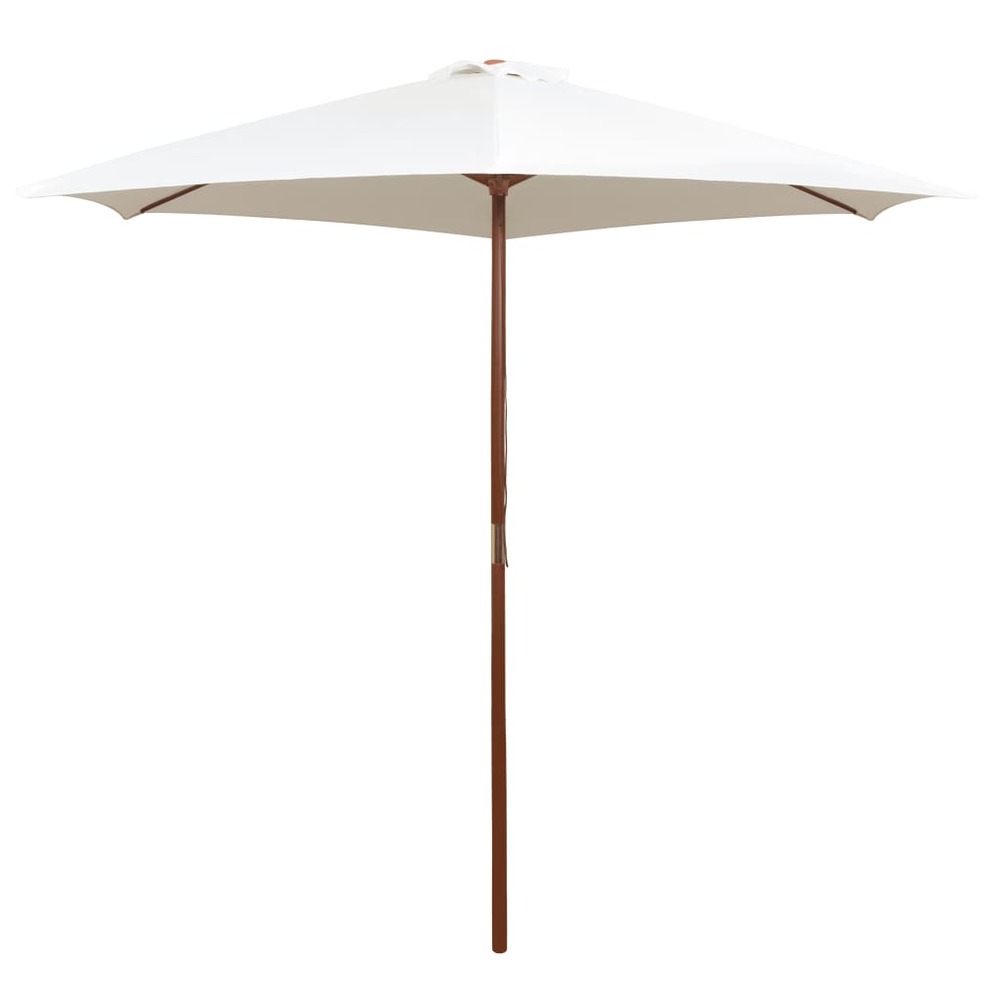 Parasol avec poteau en bois 270 x 270 cm blanc crème
