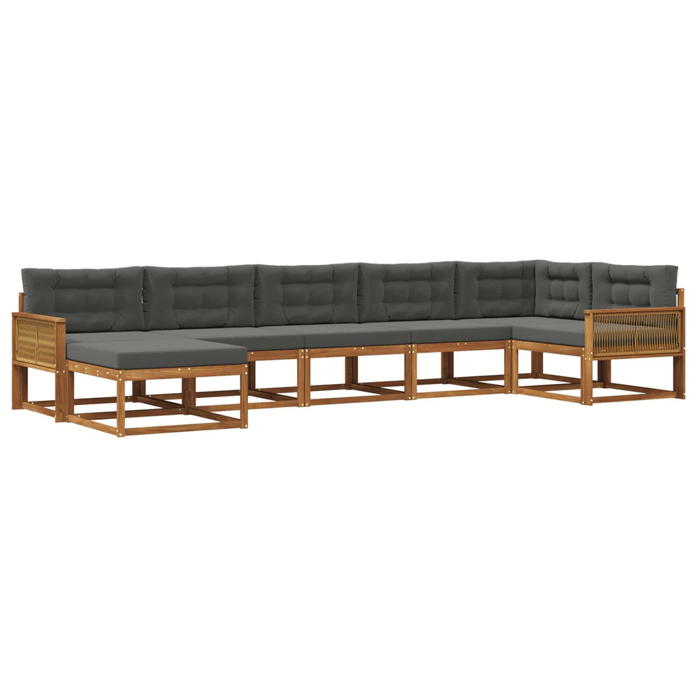 Ensemble de canapés d'extérieur 7 pcs naturel et anthracite