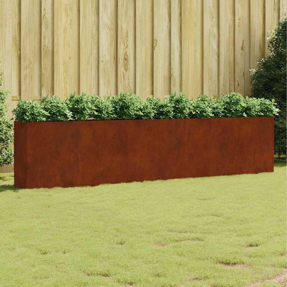 Très grande jardinière acier corten 360x40x80 cm