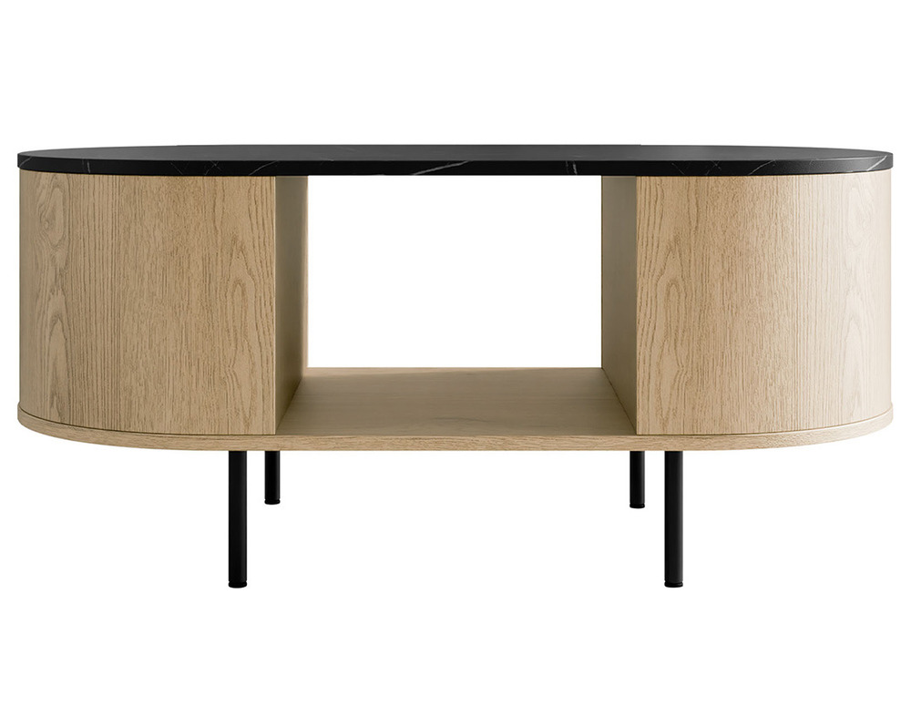 Sansa - table basse 100 cm - 1 niche - plateau effet marbre