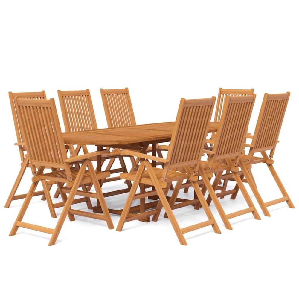 Ensemble à manger de jardin 9 pcs bois d'acacia massif 160-240 cm