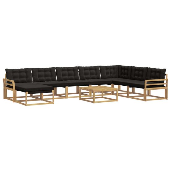 Ensemble de canapés d'extérieur 9 pc blanc et noir